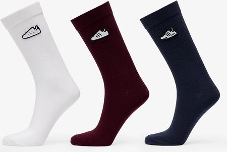 adidas Crew Socks 3-Pack Maroon/ White/ Shadow Navy