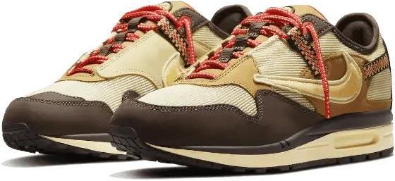 【Nike】Air Max 1★エアマックス1★Travis Scott★Cactus Jack Nike Air Max 1 Travis Scott Cactus Jack Baroque Brown - 36