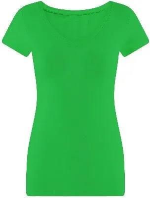 Oodji Klasyczny T-shirt w kolorze zielonym, z dekoltem w kształcie litery V Rozmiary XS-XXL: M