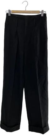 Spodnie wizytowe damskie BIK BOK czarne z paskiem, marszczone Rozmiary XS-XXL: L