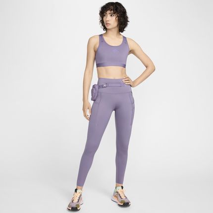 Damskie legginsy 7/8 z wysokim stanem i kieszeniami zapewniające mocne wsparcie Nike Trail Go - Fiolet