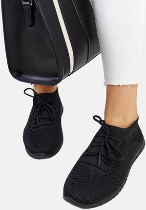 Sportowe buty damskie czarne sneakersy materiałowe 40