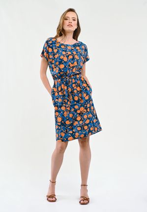 Sukienka Z Krótkim Rękawem Print Wiosenna Volcano G-tala XL
