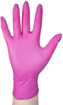Rękawiczki Jednorazowe Nitrylowe Różowe 100Szt. Rozmiar M