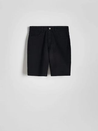 Reserved - Jeansowe szorty slim fit - czarny