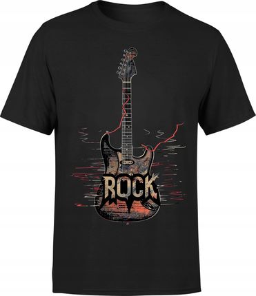 Koszulka męska Rock z gitarą elektryczną vintage T-shirt męski