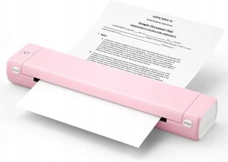 Przenośna drukarka termiczna A4 bluetooth Phomemo M08F różowo-biała