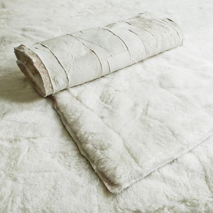 narzuta / dywan skórzany - mały biały