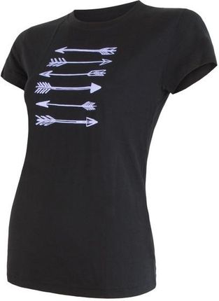 Koszulka damska Sensor Merino Wool PT Šípy Wielkość: M / Kolor: czarny