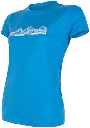 Damska koszulka Sensor Merino Active PT Mountains Wielkość: L / Kolor: niebieski