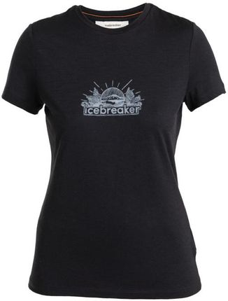 Damska koszulka Icebreaker Women Merino 150 Tech Lite III SS Tee IB Grown Naturally Rozmiar: M / Kolor: czarny