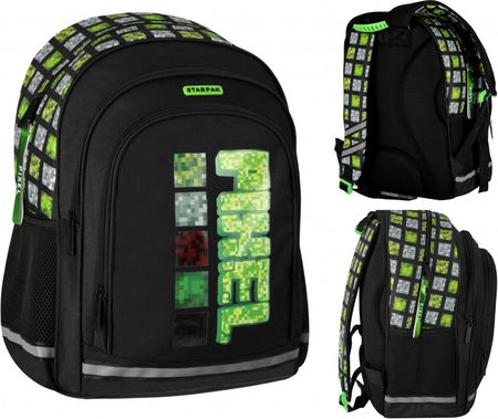 Starpak Plecak Szkolny Pixel Zielony Dla Chłopaka Klasa 1-3
