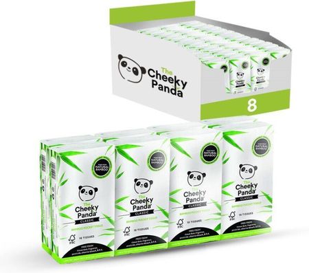 Cheeky Panda Chusteczki Higieniczne Kieszonkowe Paczka 8 Opak. Karton 12X8 Opakowań