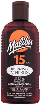 Malibu Bronzing Tanning Oil Spf15 Brązujący Olejek Do Opalania O Zapachu Kokosa 200ml