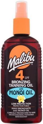 Malibu Bronzing Tanning Oil Monoi Oil Spf4 Olejek Do Opalania W Sprayu Z Olejem Monoi 200ml
