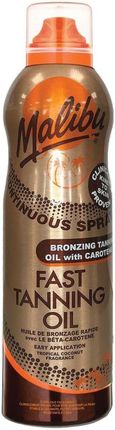 Malibu Continuous Spray Fast Tannin Oil With Carotene Preparat Przyspieszający Opalanie W Sprayu 175ml