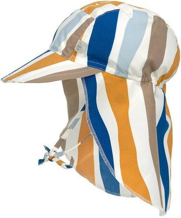 Lassig czapka przeciwsłoneczna z daszkiem i osłoną karku UV80 Splash & Fun Fale blue/nature 46/49