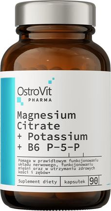 OstroVit Pharma Cytrynian Magnezu + Potas + B6 P-5-P 90 kapsułek