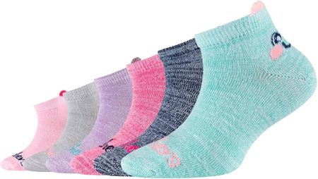 skarpetki dla dziewczynki Skechers 6PPK Girls Casual Super Soft Sneaker Socks SK43075-6064