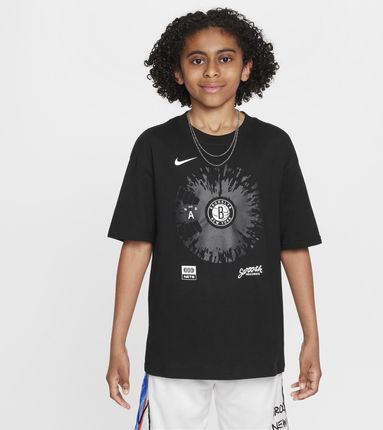 T-shirt dla dużych dzieci (chłopców) Max90 Nike NBA Brooklyn Nets Courtside - Czerń
