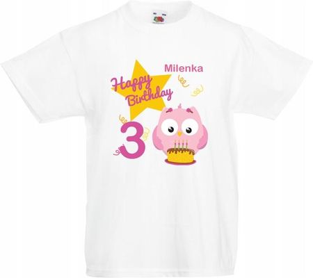 Koszulka na urodziny na TRZY 3 latka z imieniem (zestaw 2 sztuki) dwupak104