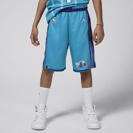 Spodenki dla dużych dzieci (chłopców) Jordan Dri-FIT NBA Swingman Charlotte Hornets Hardwood Classics 2023/24 - Niebieski