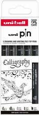 Zdjęcie Uni Cienkopis Kreślarski Pin 200 Calligraphy Czarny Różne Końcówki 5Szt. - Swarzędz