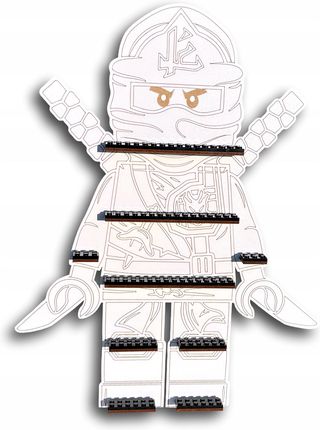 Lego Ludzik Ninjago Półka 40Cm Biała Klocki Czarne