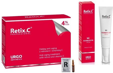 Zestaw Retix C Retinol 5 zabiegów + Krem Retix C Fotoprotector SPF 50+ 45ml