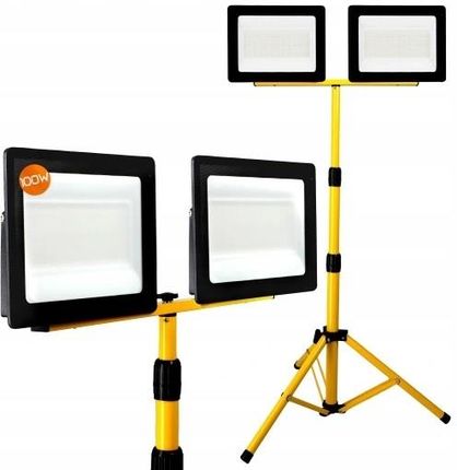 Zestaw Halogen Naświetlacz Led 2X 100W + Statyw Budowalny Stojak Roboczy - zdjęcie 4