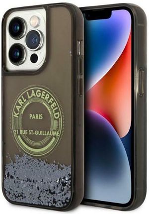 Karl Lagerfeld Liquid Glitter Round Rsg Logo Case Etui Iphone 14 Pro
