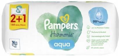 Pampers Harmonie Aqua Chusteczki nawilżające dla dzieci 3 x 48 szt.