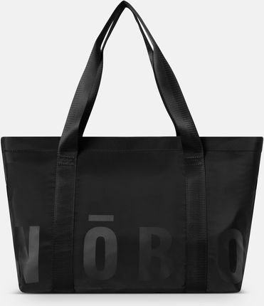 Nylonowa shopperka z logo Nobo czarna