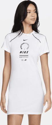 Damska sukienka z krótkim rękawem Nike Sportswear - Biel