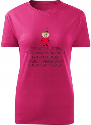 Koszulka T-shirt damska D501 Mała MI Diabeł Mówi różowa rozm M