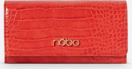 Duży portfel Nobo z klapką croco czerwony