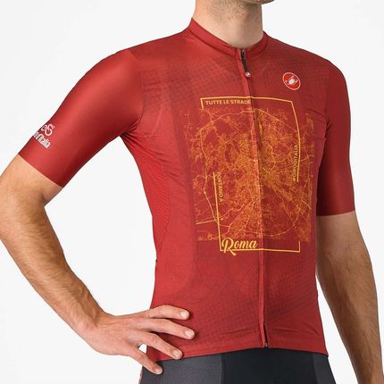 Castelli Koszulka Kolarska Z Krótkim Rękawem Giro107 Roma - Czerwony