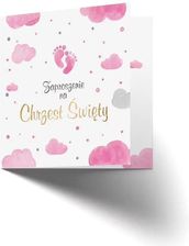 Zdjęcie Zaproszenie Na Chrzest Różowe Stópki - Luboń