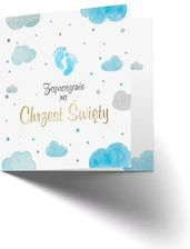 Zdjęcie Zaproszenie Na Chrzest Niebieskie Stópki - Luboń