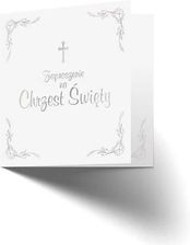 Zdjęcie Zaproszenie Na Chrzest Białe Ze Srebrnymi Elementami - Luboń