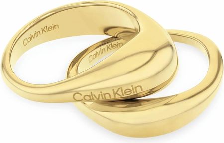 Calvin Klein Pierścionek Damski Podwójny Pozłacany 35000448C Rozmiar 14