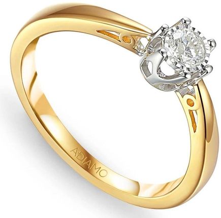 Diament Złoty Pierścionek Zaręczynowy 585 Z Diamentem Rozmiar 13 0,08 Ct