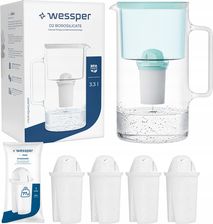 Dzbanek filtrujący Wessper D2 Borosilicate 3,3l 5X Filtr Aquaclassic WES202MT+4XFL02