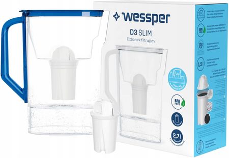 Dzbanek filtrujący Wessper D3 Slim Aquaclassic 2,7 WES206NB