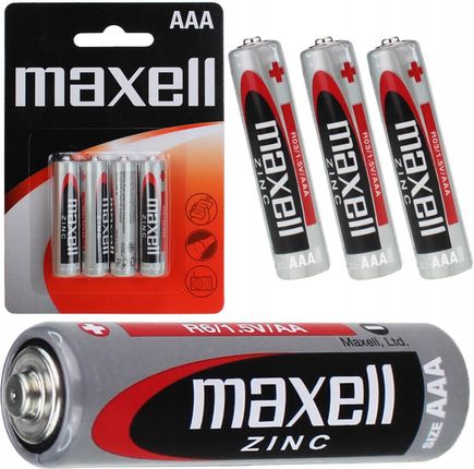 Maxell Baterie Aaa 4 Sztuki Zinc R03 Cynkowo Węglowa  Oryginalne