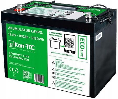Kon-Tec Tania Dostawa ! - Akumulator Eco Lifepo4 12V (12,8V) 100Ah