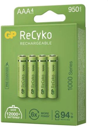 Gp Batteries Aaa Recyko 950 Mah, Akumulator (Hr03), 4 Szt.