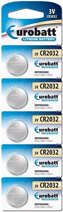 Eurobatt Baterie Litowe Cr2032-Bp5 Mocne 3V Płaska 5 Szt