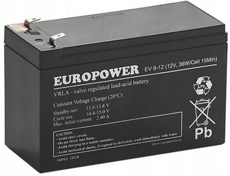 Europower Akumulator Agm Serii Ev 12V 8Ah/C10 (Żywotność 6-9 Lat)