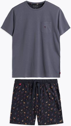 Bawełniana piżama męska Atlantic NMP 369 szara (L)